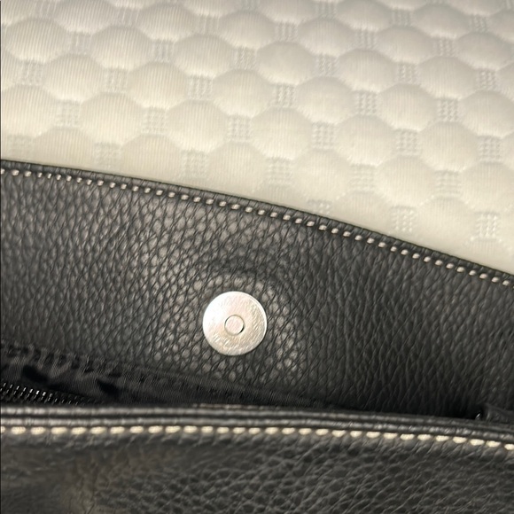 Black Structured Shoulder Bag with Silver Hardware - Picture 8 of 9